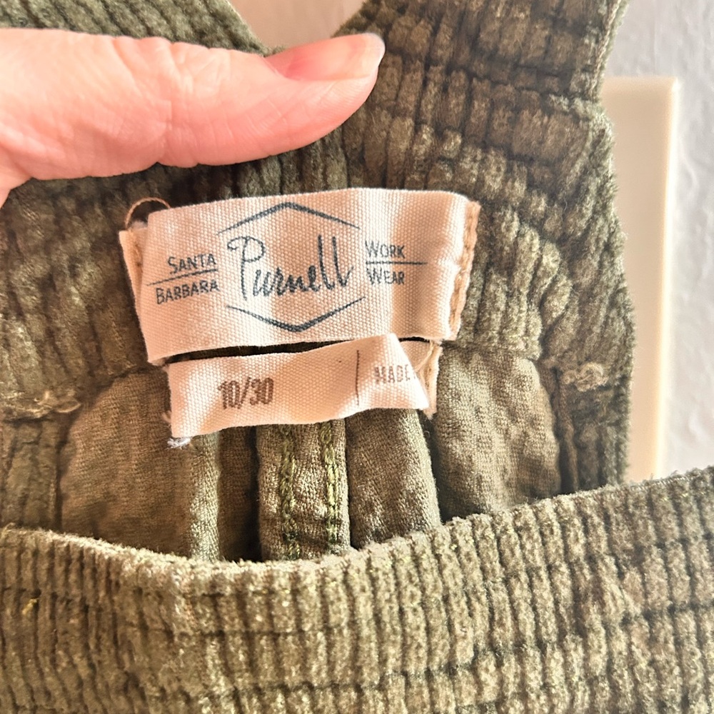 Purnell Olive Green Corduroy Overalls - Picture 3 of 6